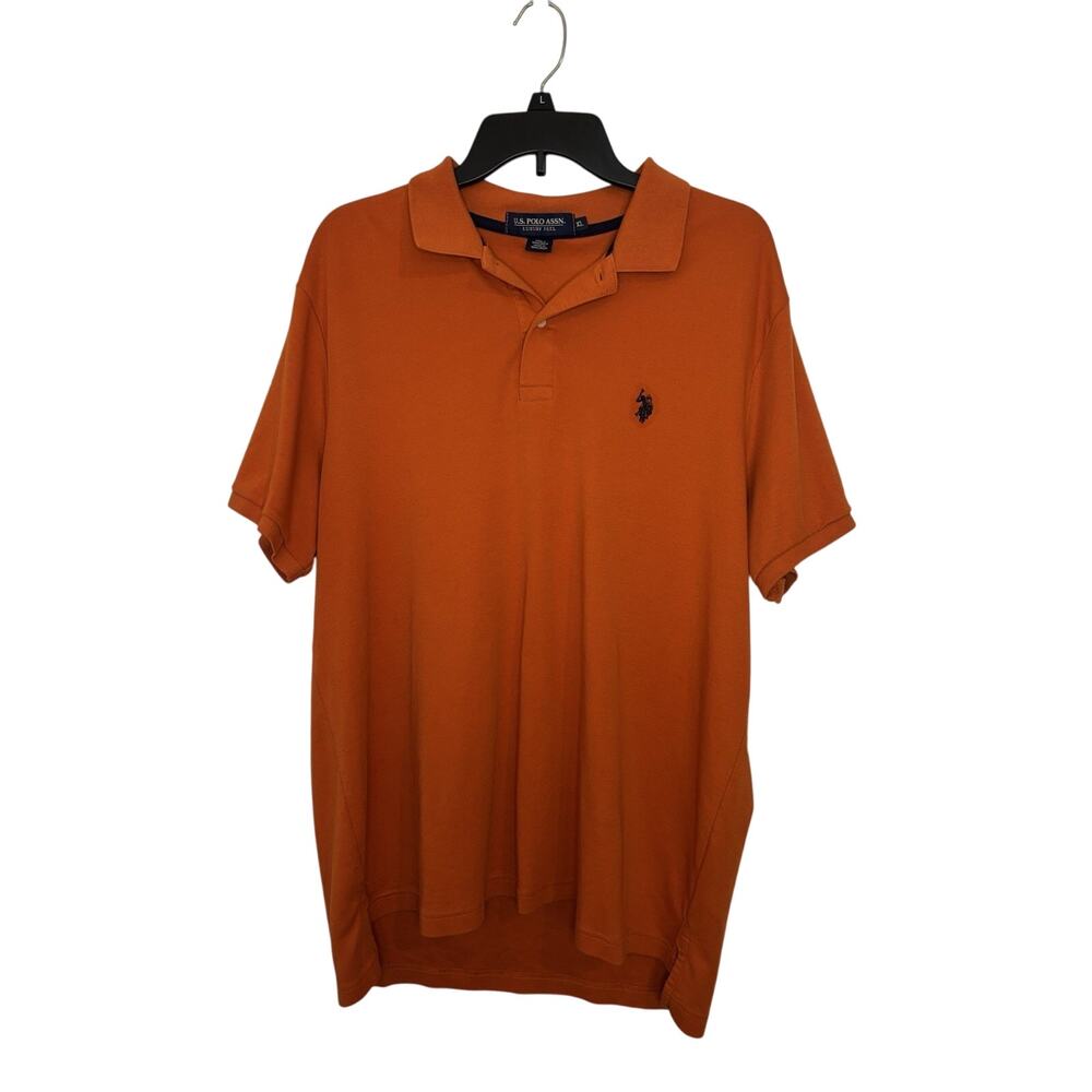 Men’s US Polo Association Soft Luxury Feel Polo Orange Size XL Golf Prep